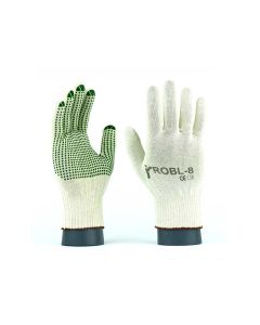 100% cotton gloves ROBLV speckled with PVC, size 06